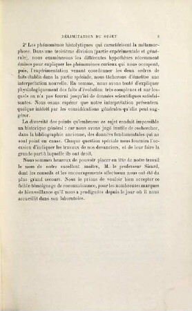 Recherches anatomiques et expérimentales sur la métamorphose des amphibiens Anoures
