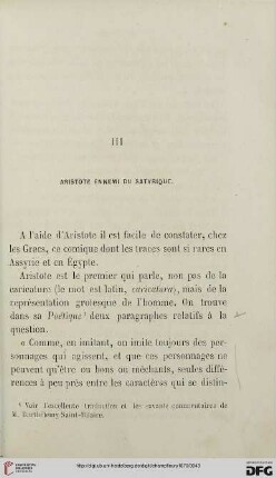 III: Aristote ennemi du satyrique