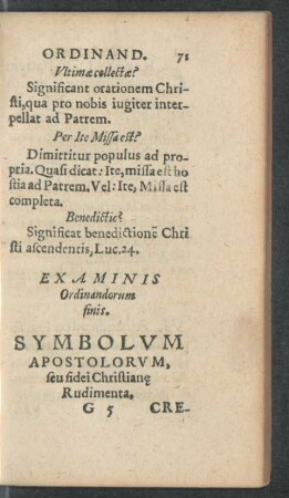 Symbolum Apostolorum, seu fidei Christianae Rudimenta.