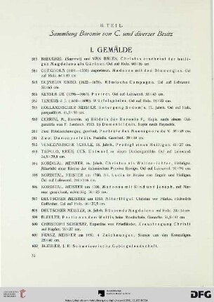 II. Teil: Sammlung Baronin von C. und diverser Besitz (Nr. 583-712)