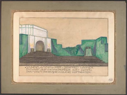Bühnenbildentwurf: Sonnenflammen : Uraufführung 10.10.1918