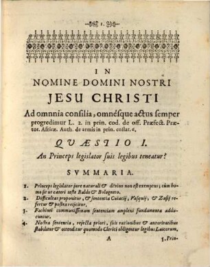Quaestiones Difficiliores Ex Diversis Iuris Utriusq[ue] Et Feudalis Partibus, Nec Non Bavariae Constitutionibus Desumptae