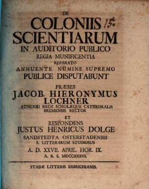 De coloniis scientiarum