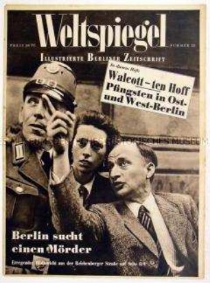 West-Berliner Wochenzeitschrift "Weltspiegel" u.a. zu den Pfingstfeiern in Ost- und Westberlin