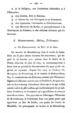 I. Gouvernement, milice, tribunaux