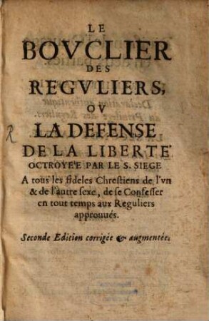 Le Bouclier des Reguliers ...