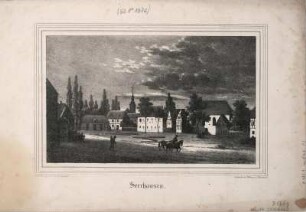 Ansicht von Seerhausen, Lithographie, 1840 : Seerhausen / N. d. Natur gez. v. Julius Möckel. - [Dresden] : [Schmidt] ; [Dresden] : Renner u. Ketzschau , [1840]. - 1 Kunstbl. : Lithogr. ; 19 x 11 cm