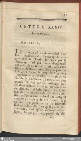 Lettre XXXIV. Sur le Bismuth