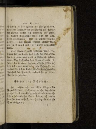 Sitten und Gebräuche.