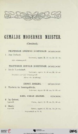 Gemälde moderner Meister (Nr. 1-222)