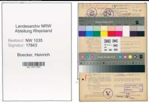 Entnazifizierung Heinrich Boecker , geb. 15.03.1895 (Bergmann)