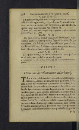 Decretum de reformatione Matrimonii. Caput I. - X.