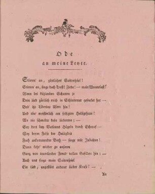 Ode an meine Leyer