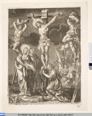 Christus am Kreuz mit Maria, Maria Magdalena und Johannes