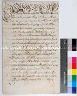 Patent von Friedrich II. König von Preußen für Girolamo von Bentivegni betreffend Beförderung auf eine Kompagnie