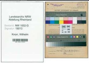 Entnazifizierung Wilhelm Knorr, geb. 05.07.1905 (Kellner)