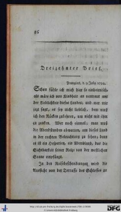 Dreizehnter Brief.