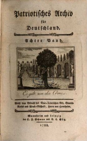 Patriotisches Archiv für Deutschland. 8. 1788