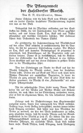 Die Pflanzenwelt der Haseldorfer Marsch.
