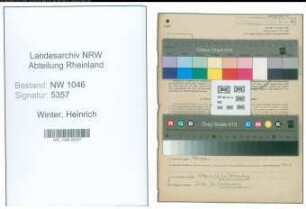 Entnazifizierung Heinrich Winter , geb. 16.12.1905 (Jurist)