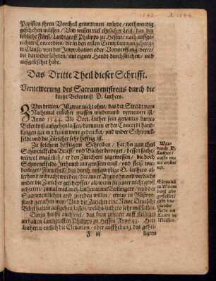 Das Dritte Theil dieser Schrifft.