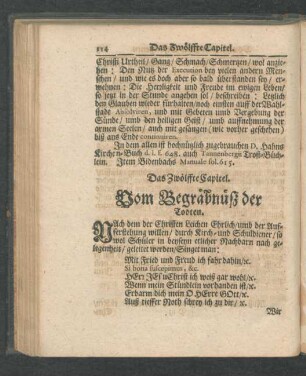 Das Zwölffte Capitel. Vom Begräbnüß der Todten.