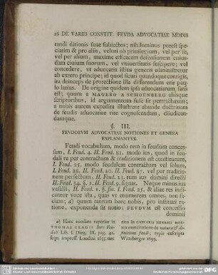 § III. Feudorum Advocatiae Notiones Et Genera Exemplantur
