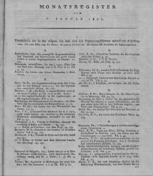 Monatsregister (Januar)