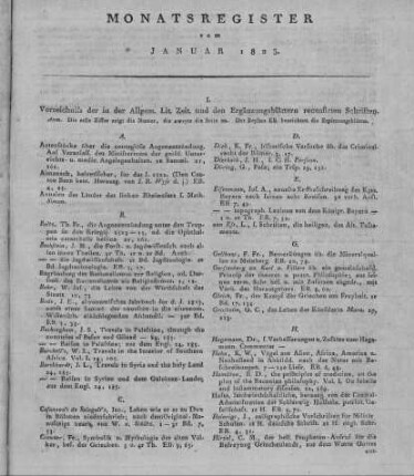 Monatsregister (Januar)