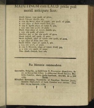 Piae memoriae commendatur