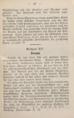 Abschnitt XIV. Voraus.