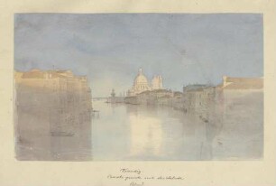 Abendstimmung am Canale grande, im Hintergrund S. Maria della Salute