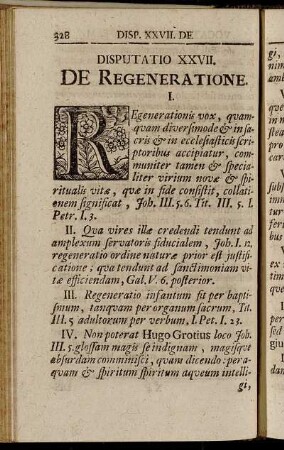 Disputatio XXVII. De Regeneratione