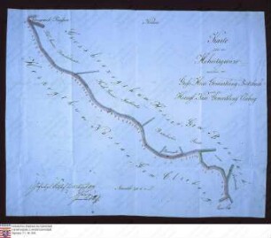 Karte der Grenze zwischen dem Ghzt. Hessen und dem Hzt. Nassau in den Gemarkungen Butzbach und Cleeberg