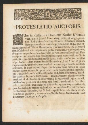 Protestatio Auctoris