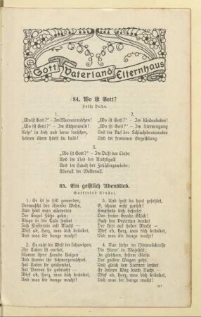 I. Gott - Vaterland - Elternhaus