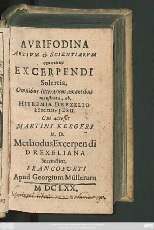 Aurifodina Artium & Scientiarum omnium Excerpendi Solertia