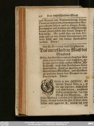 Am III. Sonntage nach Epiphanias. Das unterschiedene Maaß des Glaubens.