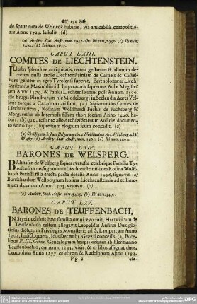 Caput LXIII. Comites de Liechtenstein