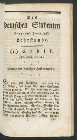 [...] Drey- und Zwanzigste Lehrstunde.