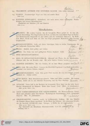 Metallarbeiten (Nr. 196-272)