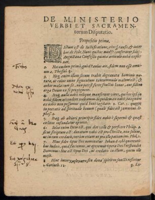 De Ministerio Verbi Et Sacramentorum Disputatio.