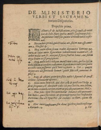 De Ministerio Verbi Et Sacramentorum Disputatio.