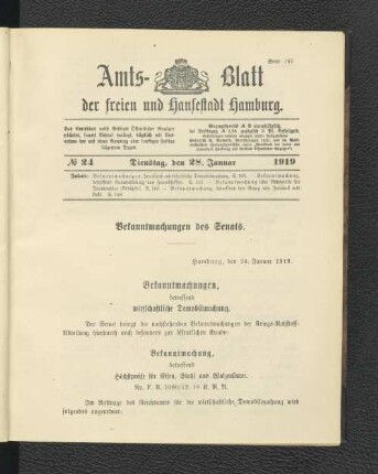 No.24, Dienstag, den 28. Januar 1919