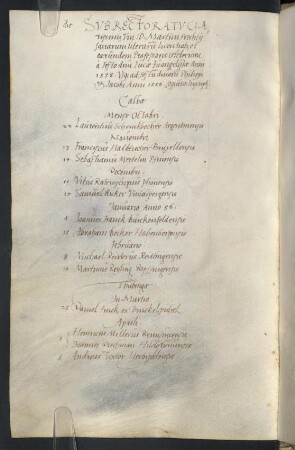 Winterhalbjahr 1555/1556. Rektorat Martin Frecht