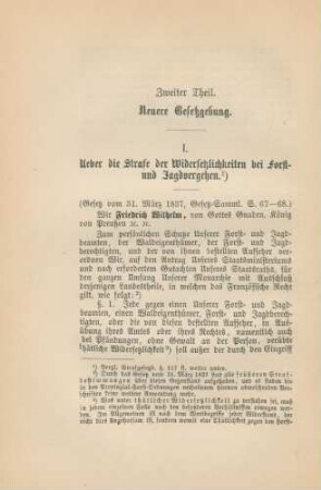 Zweiter Theil. Neuere Gesetzgebung