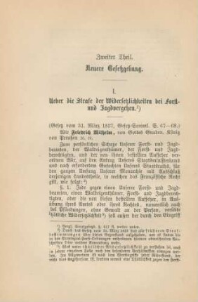 Zweiter Theil. Neuere Gesetzgebung