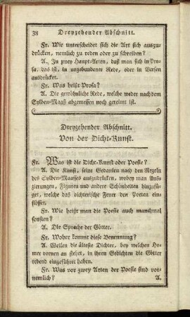 Dreyzehender Abschnitt. Von der Dicht-Kunst.