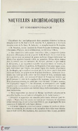 Nouvelles archéologiques et correspondance