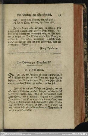 4. Ein Beytrag zur Charakteristik
